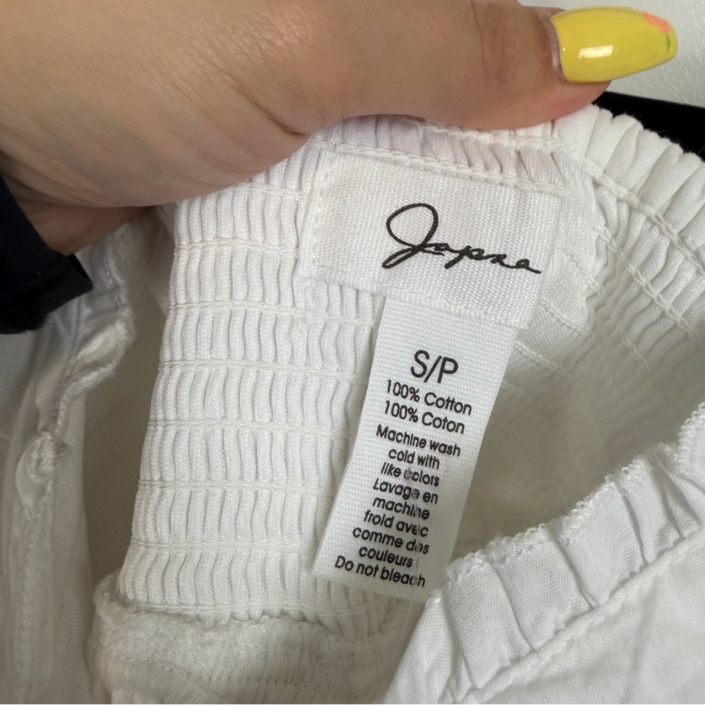 Japna White Ruffle A-Line Smocked Summer Dress Cotton New NWT size Small Beach - Picture 7 of 11